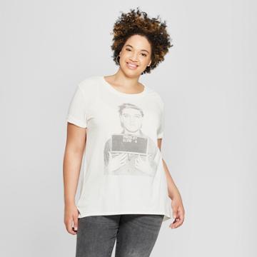 Women's Elvis Presley Plus Size Draft Pick Short Sleeve Graphic T-shirt (juniors') Ivory