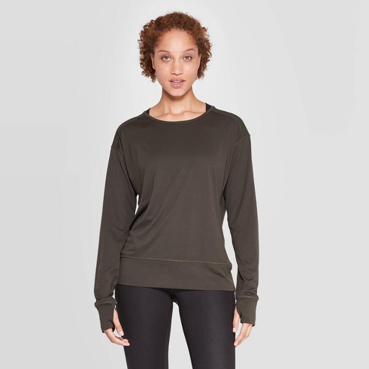 Women's Running Long Sleeve T-shirt - C9 Champion Green
