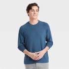 Hanes Premium Men's Long Sleeve Pajama T-shirt - Blue Denim