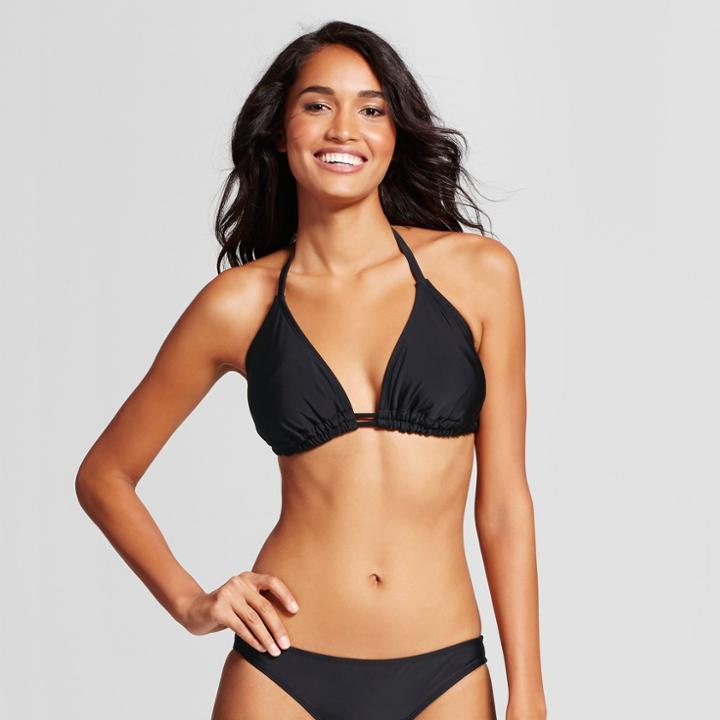 Women's Triangle Bikini Top - Xhilaration Black D/dd Cup