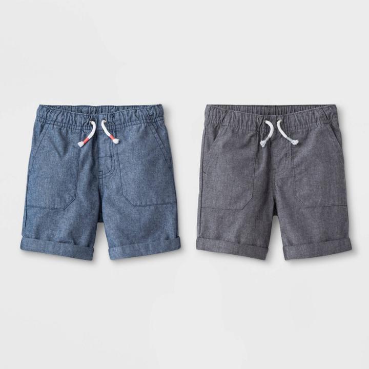 Toddler Boys' 2pk Novelty Texture Pull-on Shorts - Cat & Jack Gray/blue