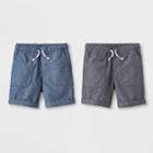 Toddler Boys' 2pk Novelty Texture Pull-on Shorts - Cat & Jack Gray/blue