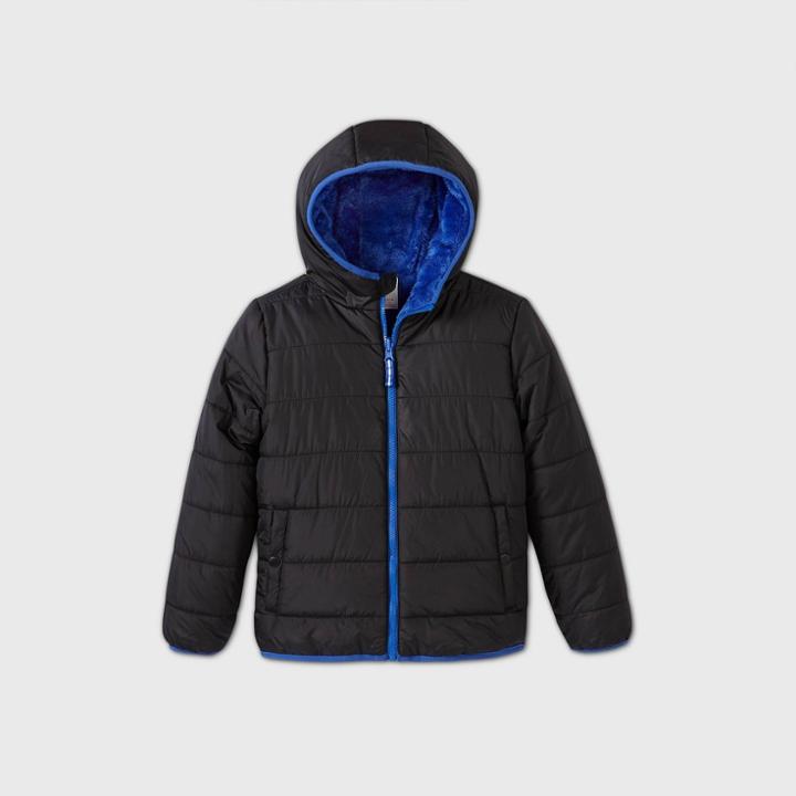 Boys' Reversible Puffer Jacket - Cat & Jack Black