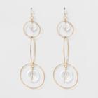Metal Rings And Clear Bead Earrings - A New Day Gold