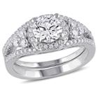 Target 2.93 Ct. T.w. Cubic Zirconia Bridal Set In Sterling Silver