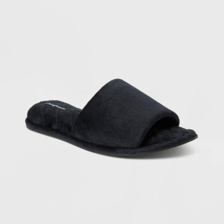 Women's Dearfoams Beatrice Gore Slide Slippers - Black