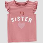 Carter's Just One You Baby Girls' 'big Sister' T-shirt - Pink