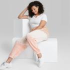 Women's Plus Size Short Sleeve Notch Front Baby T-shirt - Wild Fable White