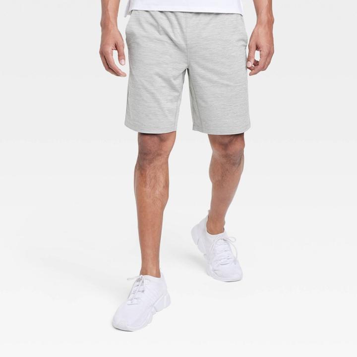 Men's Soft Stretch Shorts 9 - All In Motion Light Gray