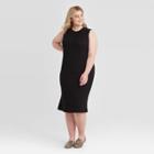 Women's Plus Size Sleeveless Crewneck Knit Dress - Ava & Viv Black X, Women's