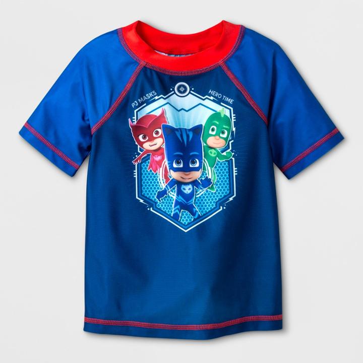 Toddler Boys' Pj Masks Rash Guard - Blue 4t, Boy's, Black