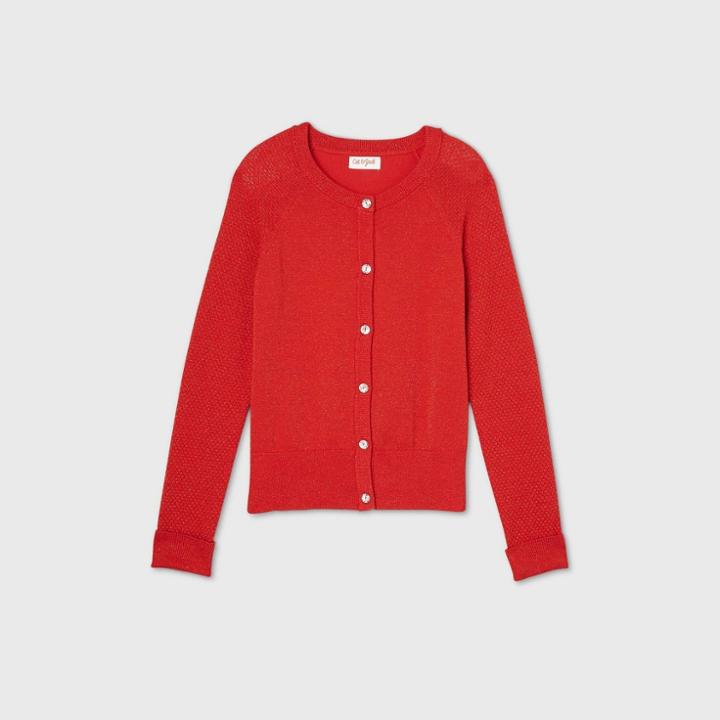 Girls' Cardigan Sweater - Cat & Jack Red
