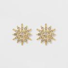 Pave Star Button Earrings - A New Day Gold