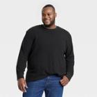 Men's Big & Tall Textured Long Sleeve T-shirt - Goodfellow & Co Black