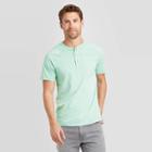 Men's Standard Fit Short Sleeve Henley T-shirt - Goodfellow & Co Green S, Men's,