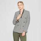 Women's Houndstooth Classic Blazer - Who What Wear Black/white S, Black/white Houndstooth