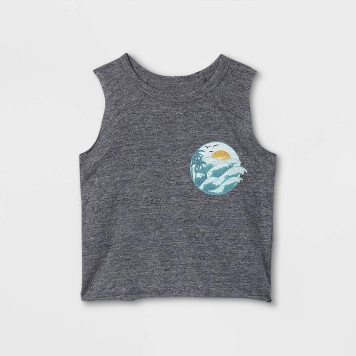 Grayson Mini Toddler Girls' Waves Tank Top - Heather Gray