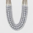 Sugarfix By Baublebar Bold Beaded Statement Necklace - Gray, Girl's