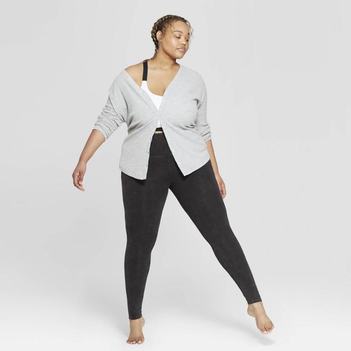 Women's Plus Size High Waist Lounge Leggings - Colsie Black