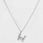Silver Plated Cubic Zirconia 'w' Pendant Necklace - A New Day