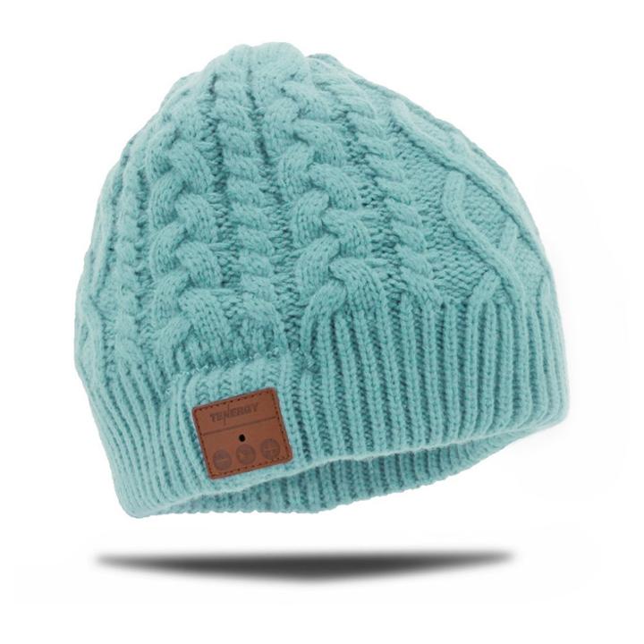 Women's Bluetooth Cable Knit Beanie - Tenergy Teal (blue)