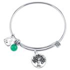 Target Women's Steel Stainless Steel Family A Circle Of Strength Love And Hope Expandable Bracelet -