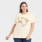 Hybrid Apparel Women's Plus Size Mujer Fuerte Short Sleeve Graphic T-shirt - Cream