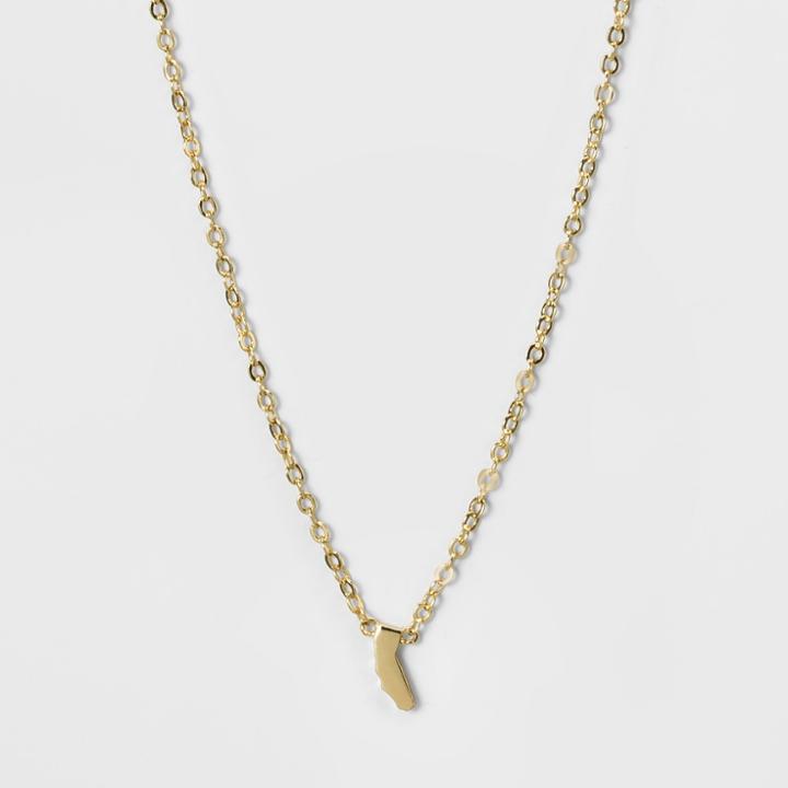 Target California Mini Solid Icon Necklace- Gold, Gold California
