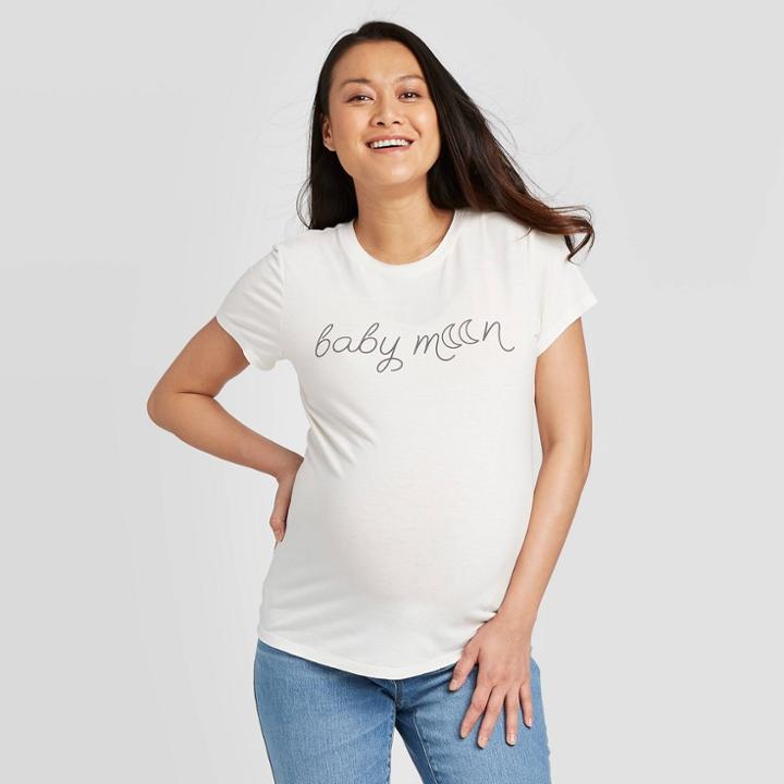 Maternity Short Sleeve Babymoon Graphic T-shirt - Isabel Maternity By Ingrid & Isabel Beige