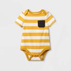 Baby Boys' Pocket Short Sleeve Bodysuit - Cat & Jack Yellow Newborn
