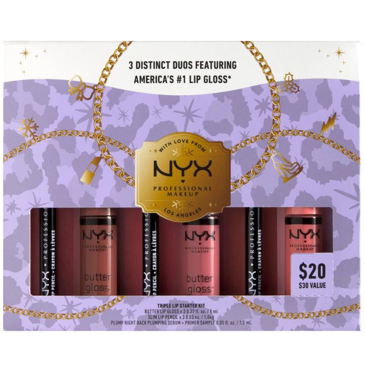 Nyx Professional Makeup Butter Lip Gloss & Slim Lip Liner Holiday Vault Gift