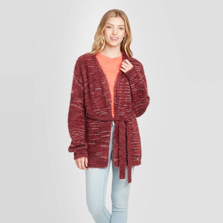 Women's Tie-front Cardigan - Knox Rose Red