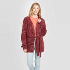 Women's Tie-front Cardigan - Knox Rose Red