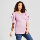 Maternity Flutter Sleeve Top - Isabel Maternity By Ingrid & Isabel Purple Xs, Infant Girl's