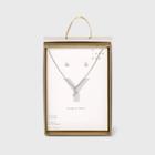 Silver Plated Cubic Zirconia Pave Initial Pendant Necklace And Earring Set - A New Day Initial Y