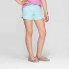 Girls' Pull-on Knit Shorts - Cat & Jack Aqua Xl