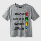 Toddler Boys' Marvels We Are Heroes Avengers Short Sleeve T-shirt - Grey 18 M, Size: