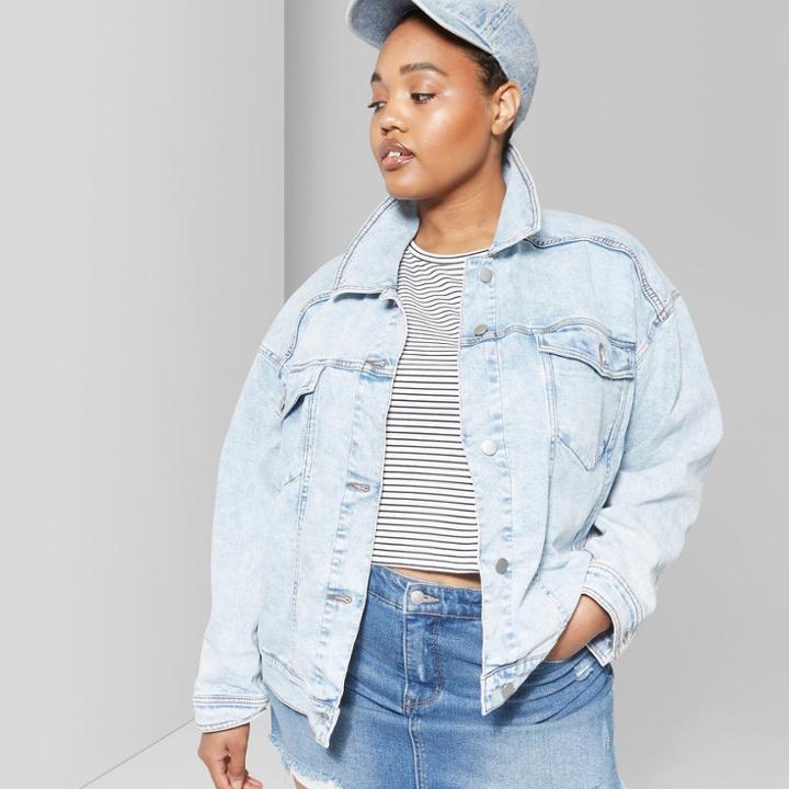 Target Women's Plus Size Striped Short Sleeve Boxy Cropped T-shirt - Wild Fable Black