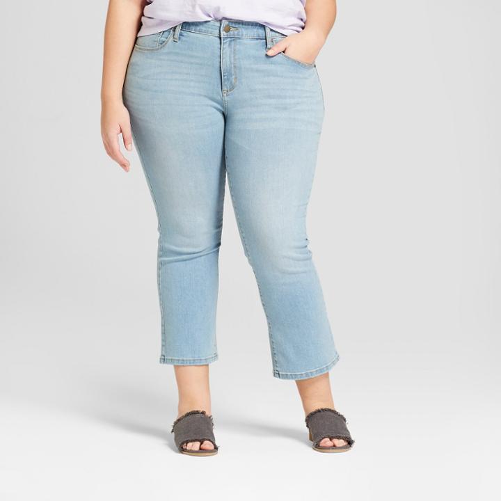 Women's Plus Size Kick Boot Crop Jeans - Universal Thread Medium Wash