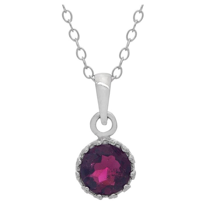 5/6 Tcw Tiara Garnet Crown Pendant In Sterling