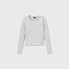 Girls' Lettuce Edge Crew Neck Long Sleeve T-shirt - Art Class Gray