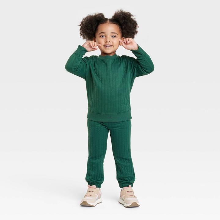 Toddler Fleece Top & Bottom Set - Cat & Jack Green