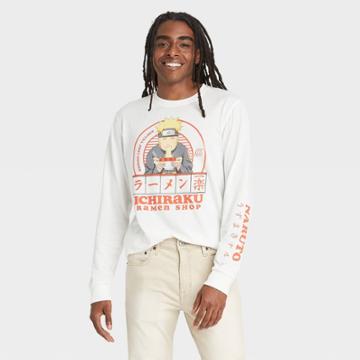 Men's Naruto Ichiraku Ramen Shop Long Sleeve T-shirt - White