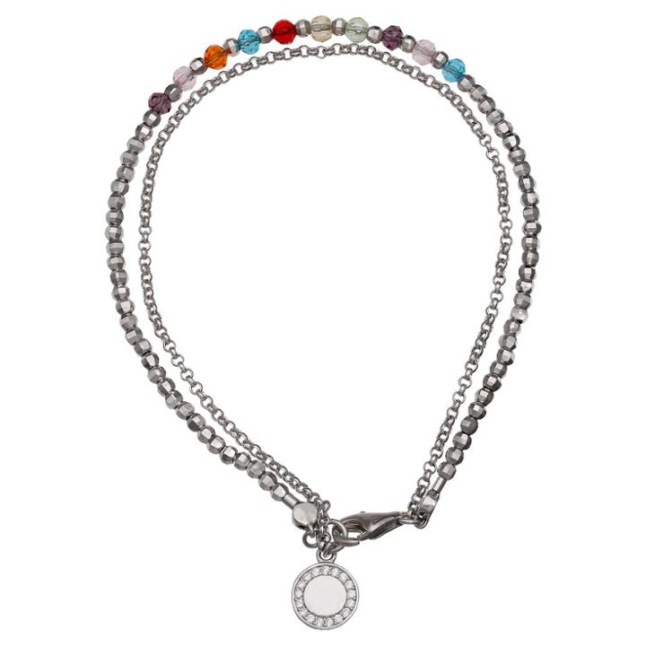 Target Women's Sterling Silver Rolo Bracelet With Crystals