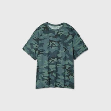 Men's Big & Tall Camo Print Short Sleeve T-shirt - Original Use Green