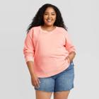 Women's Plus Size Crewneck Sweatshirt - Universal Thread Peach