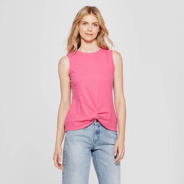 Women's Twist Front Tank - A New Day Pink