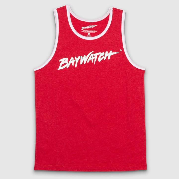 Men's Baywatch Crew Neck Tank Top - Red