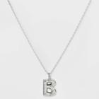 Silver Plated Cubic Zirconia 'b' Pendant Necklace - A New Day