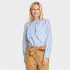 Women's Long Sleeve Button-down Top - Who What Wear Blue